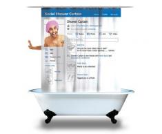 Rideau de douche profil réseau sociaux - Rideaux enfant