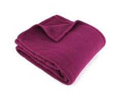 Couverture polaire 220x240 cm 100% Polyester 350 g/m2 TEDDY Violet Prune - Linge de lit