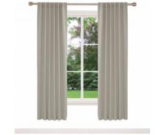 Deconovo Lot de 2 Rideau Occultant Thermique avec Pattes Invisibles Rideau Chambre Salon Design Moderne Rideaux Cuisine Beige 132x214cm - Rideaux et stores