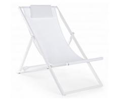 Chilienne en aluminium coloris blanc - Dim : L 60.5 x P 101.5 x H 73.5 cm -PEGANE- - Mobilier de Jardin