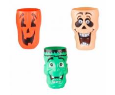 Décoration d'Halloween - 3 Gobelets en plastique - Article de fête