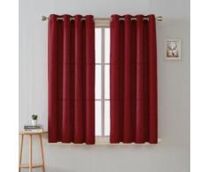 Deconovo Lot de 2 Rideau Salon Rideaux Assombrissant Motif à Chevrons Rideau Decoratif pour Chambre 140x180cm Bordeaux - Rideaux et stores