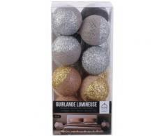 Guirlande lumineuse 16 LED Boule Céleste - L. 300 cm - Marron et gris - Objet à poser