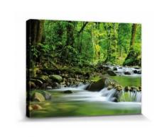 Forêts Poster Reproduction Sur Toile, Tendue Sur Châssis - Fleuve De Montagne Magique (30x40 cm) - Décoration murale