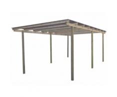 Gardenas - Carport en bois et panneaux ondulés 3x5 m Budget - Mobilier de Jardin