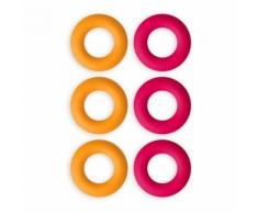CONTENTO LOOP DESSOUS DE PLAT, LOT 6 ANNEAUX ORANGE/ROUGE SILICONE - Autres