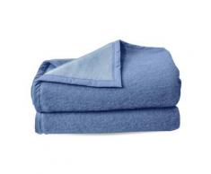 Couverture pure laine vierge Woolmark 600g/m², CYBELE 240x300cm bleu Azur - Linge de lit