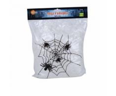 Décoration d'Halloween - Toile d'araignée + 30 Araignées - Noir - Article de fête
