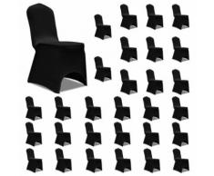 vidaXL Housses élastiques de chaise Noir 30 pcs - Textile séjour