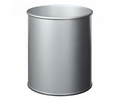 corbeille à papier papéa 30l gris métal