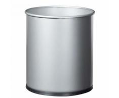corbeille à papier papéa 15l gris métal