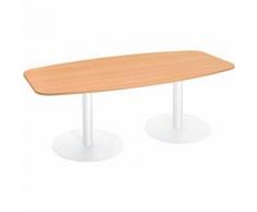 table de reunion conseil 240 cm hetre / blanc