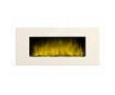 gdegdesign Grande cheminée électrique blanche décorative lumineuse LED - White Loft XXL