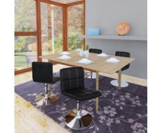 vidaXL Chaise de salle à manger 4 pcs Réglable Noir