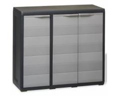 vidaXL Armoire de rangement jardin avec 2 étagères Noir et gris