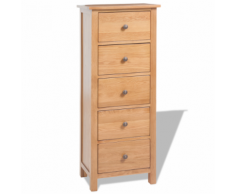 vidaXL Armoire avec tiroirs 45 x 32 115 cm Chêne massif Marron