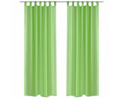 vidaXL Rideau transparent pomme vert 140 x 245 cm 2 pcs
