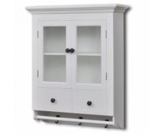 vidaXL Armoire de cuisine murale avec porte en verre Blanc Bois