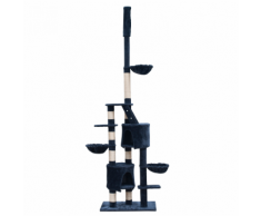 vidaXL Arbre à chat XL 230-260 cm en peluche bleue foncée