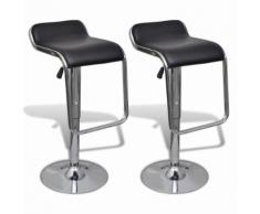 vidaXL Tabouret pivotant de bar 2 pcs Cuir artificiel Noir