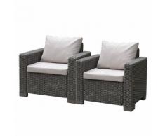 Allibert Chaise de jardin 2 pcs California Cappuccino 231560