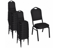 vidaXL Chaise de salle à manger 20 pcs Empilable Tissu Noir