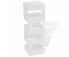 vidaXL Blanc Carré Porte-parapluie Stockage pour cannes bâtons Acier 48,5 cm