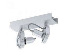 EGLO Réglette 2 spots LED en aluminium Novorio 2L 94643