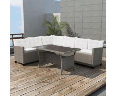vidaXL Jeu de canapés jardin 12 pcs Gris Résine tressée