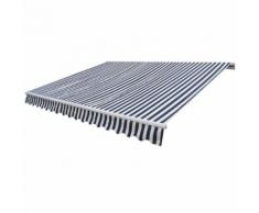 vidaXL Auvent pliable 600 cm Bleu marine et blanc