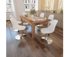 vidaXL Chaise de salle à manger 6 pcs Hauteur réglable Blanc