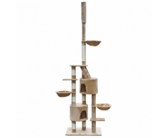 vidaXL Arbre à chat XL 230-260 cm en peluche beige