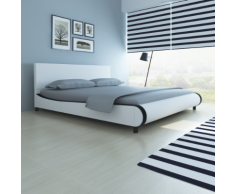vidaXL Lit 180 x 200 cm Cuir artificiel Blanc