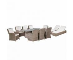 vidaXL Jeu de mobilier jardin 29 pcs Marron Résine tressée