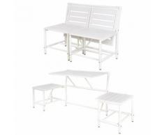 Esschert Design Banc de jardin blanc magique BL064