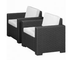 Allibert Chaise de jardin 2 pcs California Graphite 231561