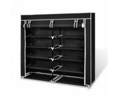 vidaXL Armoire à chaussures avec housse 115 x 28 110cm Tissu Noir