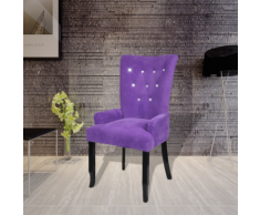 vidaXL Fauteuil avec cadre en bois Velours Violet