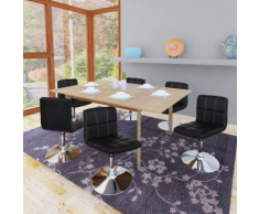 vidaXL Chaise de salle à manger 6 pcs Hauteur réglable Noir