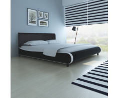vidaXL Lit 180 x 200 cm Cuir artificiel Noir