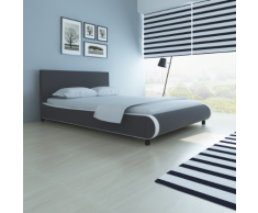 vidaXL Lit 140 x 200 cm Cuir artificiel Gris