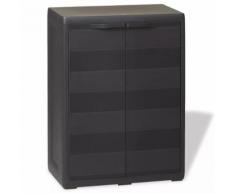 vidaXL Armoire de rangement jardin avec 1 étagère Noir