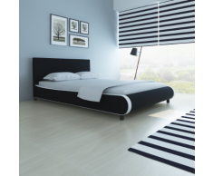 vidaXL Lit 140 x 200 cm Cuir artificiel Noir
