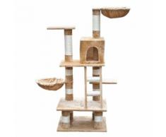 vidaXL Arbre à chat 122 cm en peluche beige