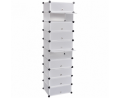 vidaXL Meuble à chaussure blanc 10 compartiments 47 x 37 172 cm