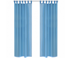 vidaXL Rideau transparent turquoise 140 x 225 cm 2 pcs