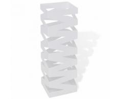 vidaXL Blanc Carré Porte-parapluie Stockage pour cannes bâtons Acier 48,5 cm