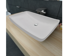 vidaXL Lavabo rectangulaire Céramique Blanc 71 x 39 cm