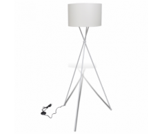 vidaXL Lampe de sol à long trépied Blanc