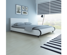 vidaXL Lit 140 x 200 cm Cuir artificiel Blanc